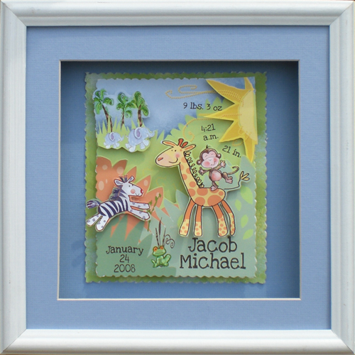 Jungle Safari Animals Giraffe Zebra Monkey Adorable Keepsake to Treasure Personalized and Special Unique Gift Perfect for Newborn